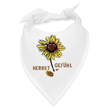 Sonnenblume im Herbst - Bandana - Weiß - Vorne