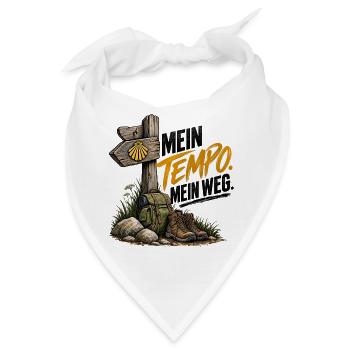 Mein Tempo. Mein Weg. – Buen Camino - Bandana - Weiß - Vorne
