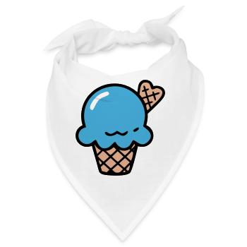 Blaue Eiscreme Waffel Icon - Bandana - Weiß - Vorne