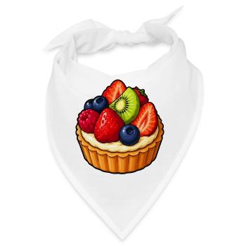 Beerenfrucht Törtchen Muster - Bandana - Weiß - Vorne