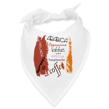 Kaffee  - Bandana - Weiß - Vorne