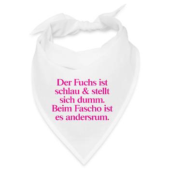 Gegen Rechts: Der listige Fuchs gegen Faschismus - Bandana - Weiß - Vorne
