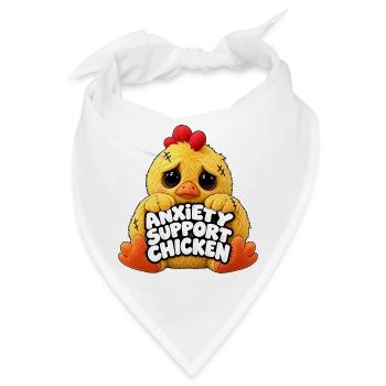 Angsthilfe Huhn Motiv - Bandana - Weiß - Vorne