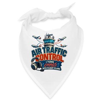 Lustiges Luftverkehrskontroll-Luftfahrtdesign - Bandana - Weiß - Vorne