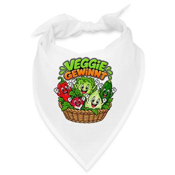 Veggie Gewinnt: Bunte Gemüsefreude - Bandana - Weiß - Vorne