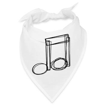 Achtelpaar handgezeichnet - Bandana - Weiß - Vorne