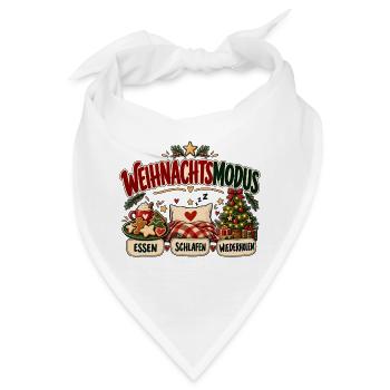 Weihnachtsmodus – Essen Schlafen Wiederholen Motiv - Bandana - Weiß - Vorne
