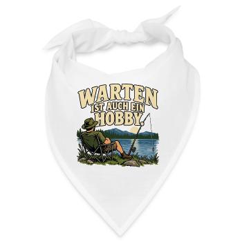 Warten ist auch ein Hobby – Retro-Angelshirt - Bandana - Weiß - Vorne
