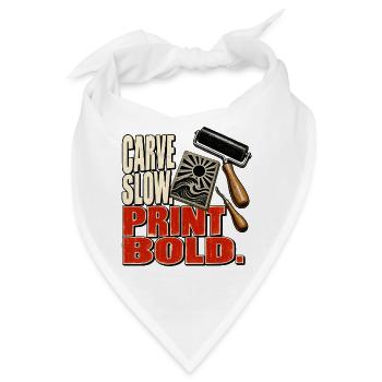 Schneide langsam. Drucke fett. - Bandana - Weiß - Vorne