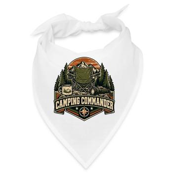 Camping Commander – Lustiges Camping-Abzeichen - Bandana - Weiß - Vorne