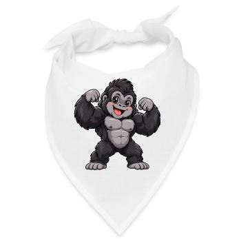 Gorilla Kawaii Style – Süßer Dschungelriese - Bandana - Weiß - Vorne
