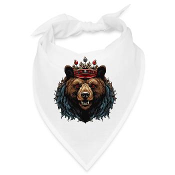 Bär Kopf mit Krone - Bandana - Weiß - Vorne