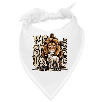 Yeshua Löwe von Juda Christliches Glaubensmotiv - Bandana - Weiß - Vorne