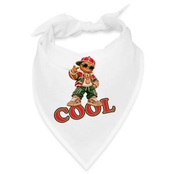 Cooles Lebkuchenmännchen mit COOL-Schriftzug - Bandana - Weiß - Vorne