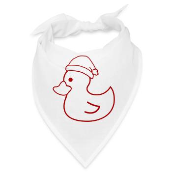 Weihnachtsente Silhouette mit Mütze - Bandana - Weiß - Vorne