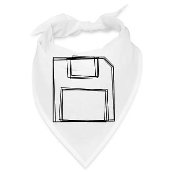 Diskette handgezeichnet - Bandana - Weiß - Vorne