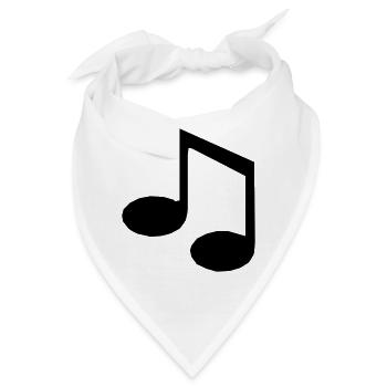 Musiknote - Bandana - Weiß - Vorne