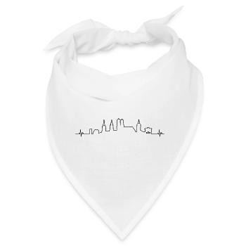 Herz Herzschlag München Bayern Denkmal Silhouette - Bandana - Weiß - Vorne
