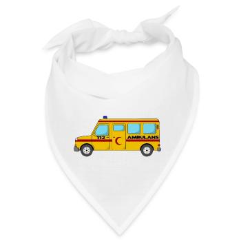 Ambulance 112 Krankenwagen Halbmond gelb - Bandana - Weiß - Vorne