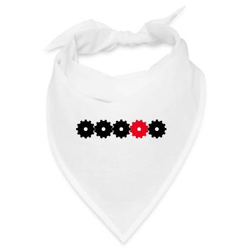 Zahnräder in schwarz und rot - Bandana - Weiß - Vorne
