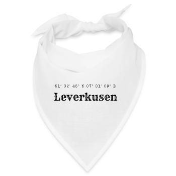 Leverkusen Koordinaten - Bandana - Weiß - Vorne