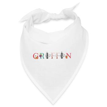GRIFFIN Namenskunst mit gestickten Blumen - Bandana - Weiß - Vorne