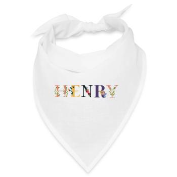 HENRY Name mit Blumen geschmückt - Bandana - Weiß - Vorne