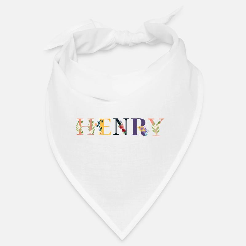 Nom HENRY décoré de fleurs Bandana