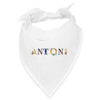 ANTONI Name mit Blumen geschmückt - Bandana - Weiß - Vorne