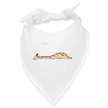 Faule dehnende Giraffe Süßes lustiges Tierkunst-T-Shirt - Bandana - Weiß - Vorne