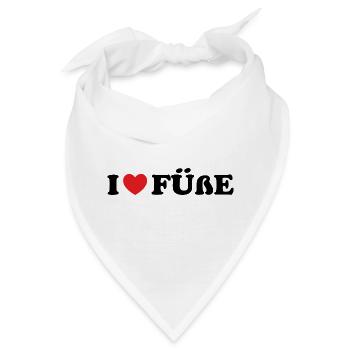 I Love Füsse Lutschen Fuß Fetisch Ich Liebe Füsse  - Bandana - Weiß - Vorne
