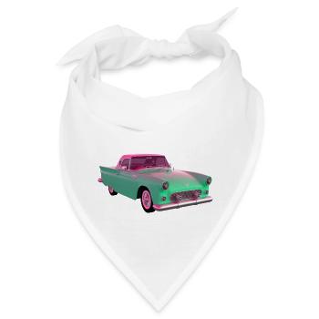 Altes Auto / Oldtimer - Bandana - Weiß - Vorne