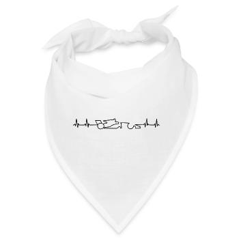Rennauto Herzschlag - Bandana - Weiß - Vorne