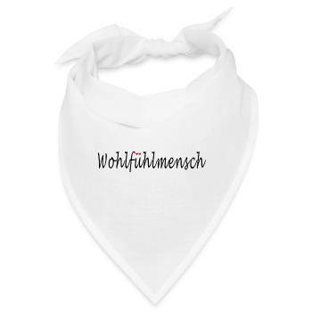 Wohlfühlmensch LIEBE HERZ VALENTINSTAG GESCHENK - Bandana - Weiß - Vorne