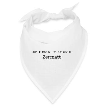 Koordinaten Zermatt Schweiz - Bandana - Weiß - Vorne