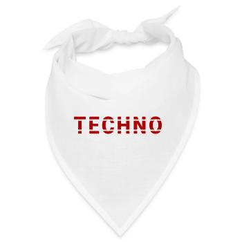 Techno Schriftzug Design für Raver und Electro - Bandana - Weiß - Vorne