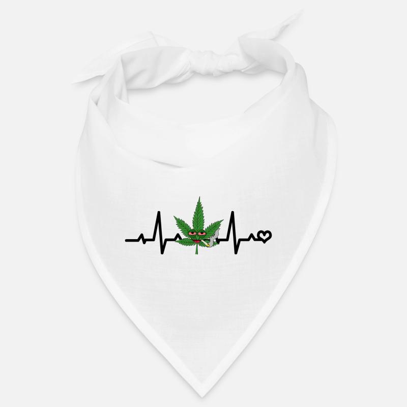 Weed, Hemp, Cannabis Leaf, Weed, Heartbeat, ECG, Pulse Bandana