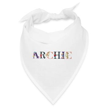 ARCHIE Name mit Blumen geschmückt - Bandana - Weiß - Vorne