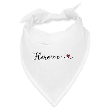 Heldin mit Herz-Typografie - Bandana - Weiß - Vorne
