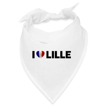 I love Lille Frankreich - Bandana - Weiß - Vorne