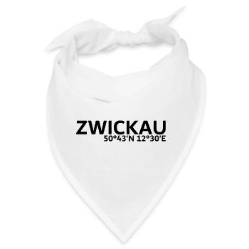 Zwickau Koordinaten - Bandana - Weiß - Vorne