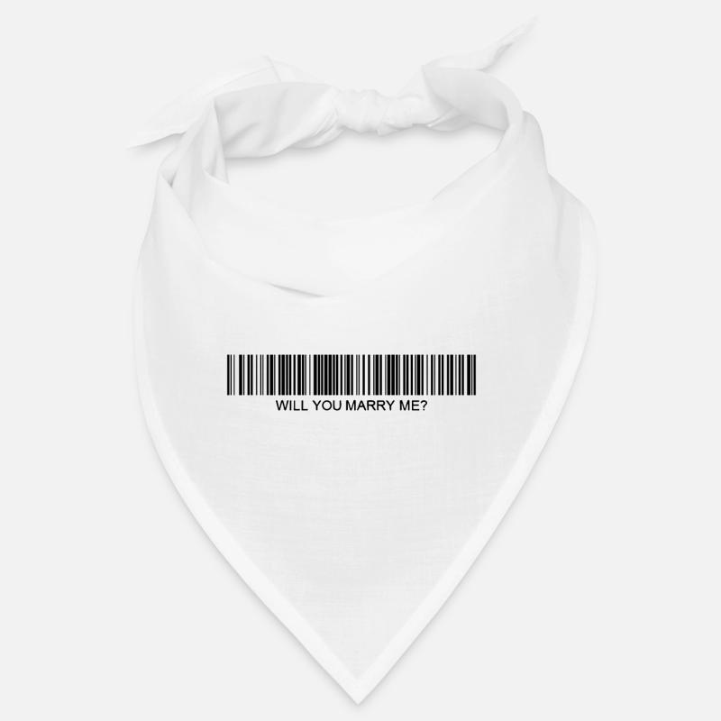 Veux-tu m’épouser Code-barres - Bandana - blanc