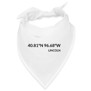 Lincoln Nebraska USA Koordinaten - Bandana - Weiß - Vorne