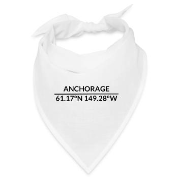 Anchorage Alaska USA Koordinaten - Bandana - Weiß - Vorne