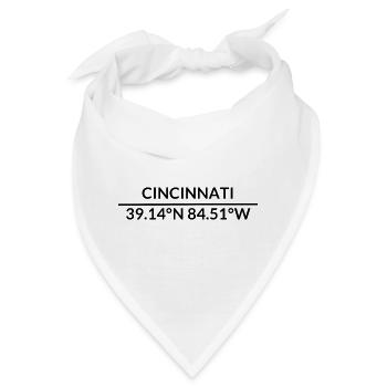 Cincinnati Ohio USA Koordinaten - Bandana - Weiß - Vorne