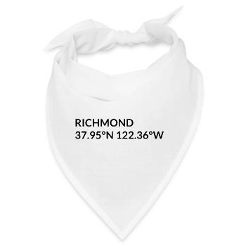 Richmond California USA Koordinaten - Bandana - Weiß - Vorne