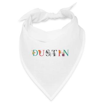 DUSTIN Namenskunst mit gestickten Blumen - Bandana - Weiß - Vorne