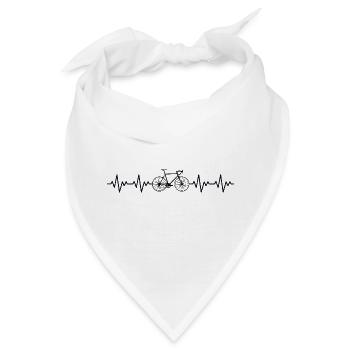 Fahrrad Rennrad EKG Herzschlag Herzfrequenz - Bandana - Weiß - Vorne