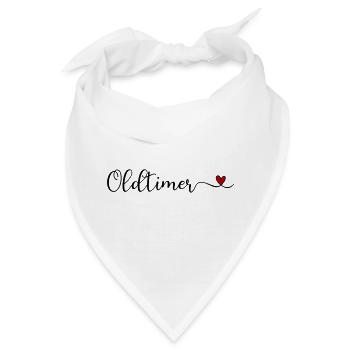 Oldtimer Herz - Bandana - Weiß - Vorne
