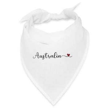 Australia Australien Schriftzug mit Herz - Bandana - Weiß - Vorne